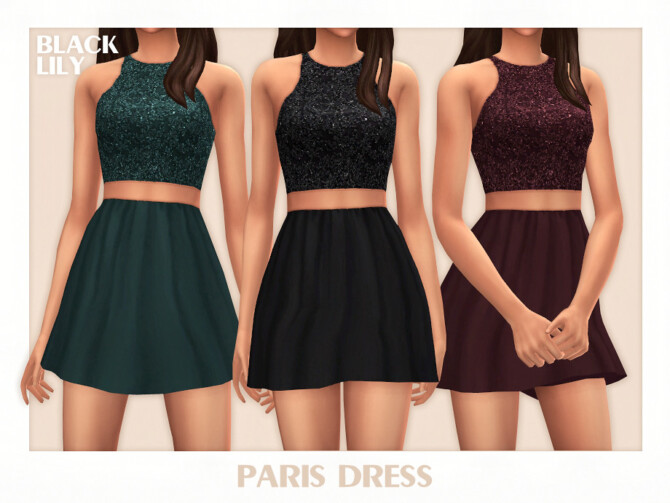 Sims 4 Paris Dress by Black Lily at TSR