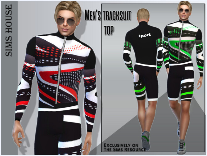 Sims 4 Mens tracksuit top by Sims House at TSR