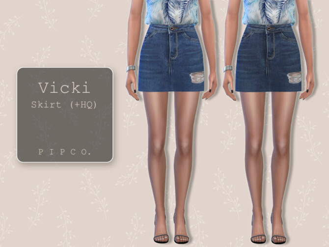 Sims 4 Vicki Denim Skirt by Pipco at TSR