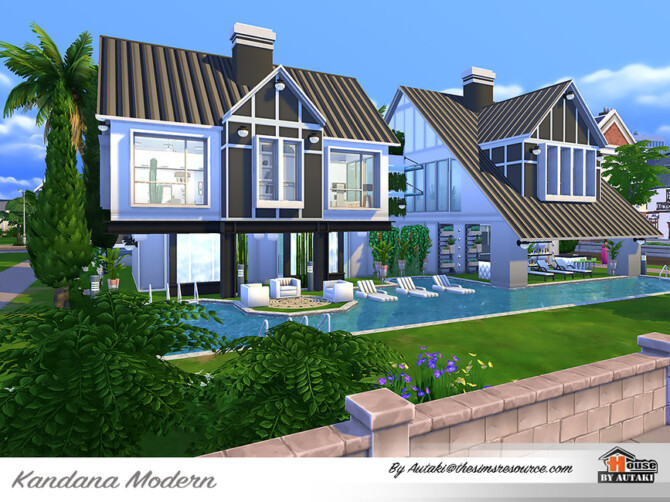 Sims 4 Kandana Modern House by autaki at TSR