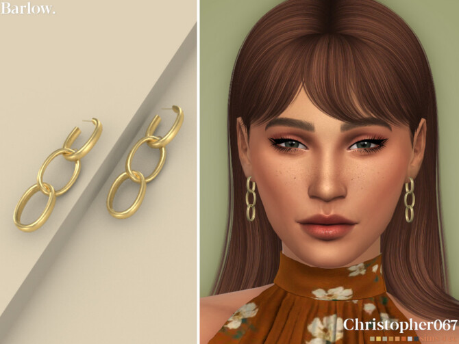 Sims 4 Barlow Earrings by Christopher067 at TSR