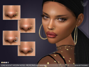 Crescent Moon Nose Piercing Set by feyona at TSR