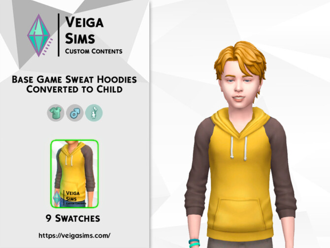 Sims 4 Base Game Sweat Hoodies Converted for Child by David Mtv at TSR