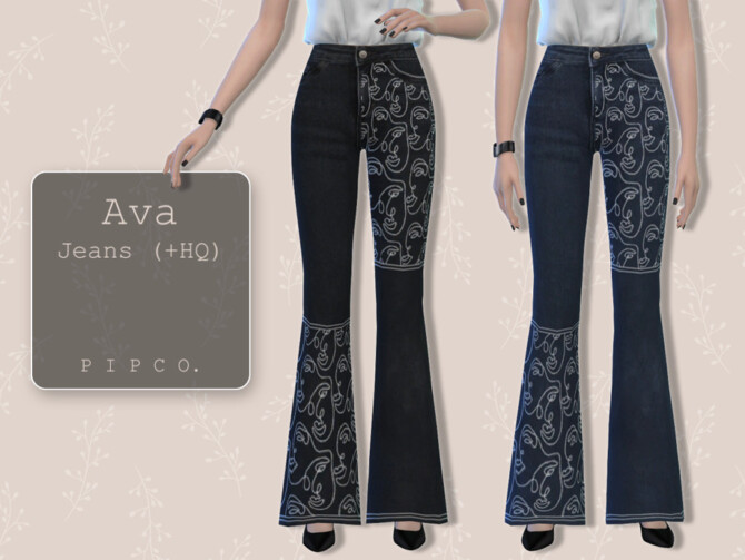 Sims 4 Ava Jeans by Pipco at TSR