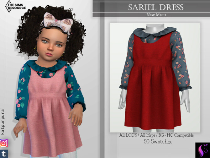 Sims 4 Sariel Dress by KaTPurpura at TSR