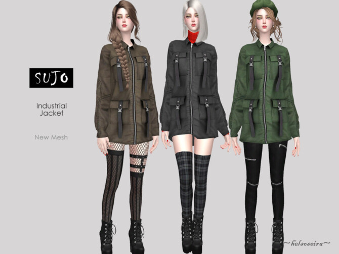 Sims 4 SUJO   Industrial Jacket by Helsoseira at TSR