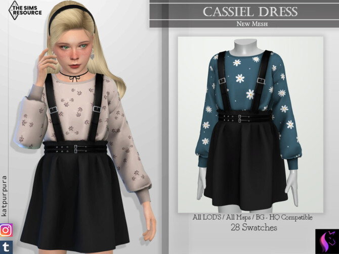 Sims 4 Cassiel Dress by KaTPurpura at TSR