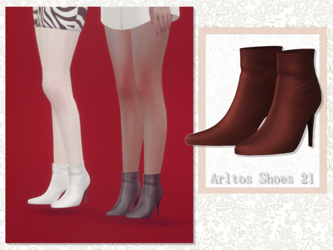 Sims 4 Short leather boots 21 by Arltos at TSR