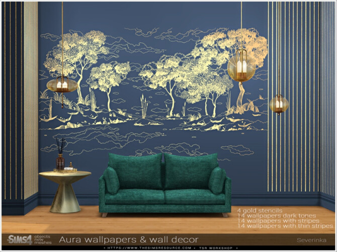 Sims 4 Aura wallpapers & wall decor by Severinka  at TSR