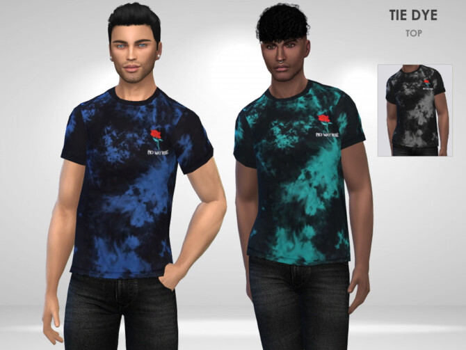 Sims 4 Tie Dye Top by Puresim at TSR