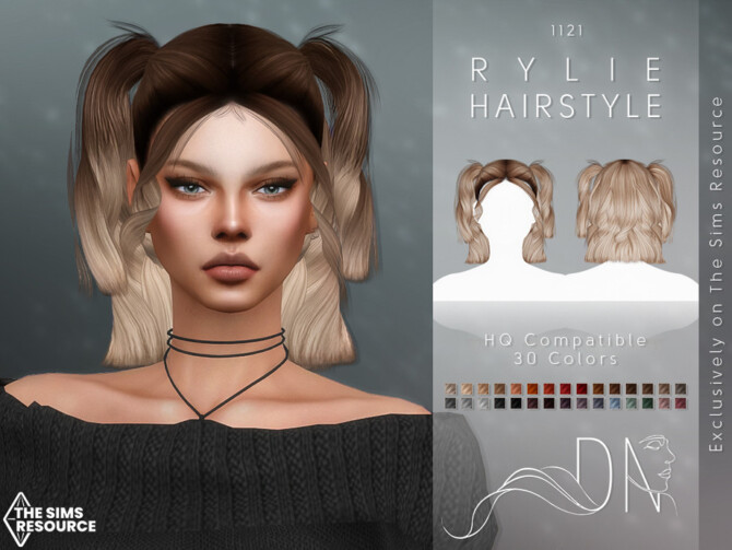 Sims 4 Rylie Hairstyle by DarkNighTt at TSR