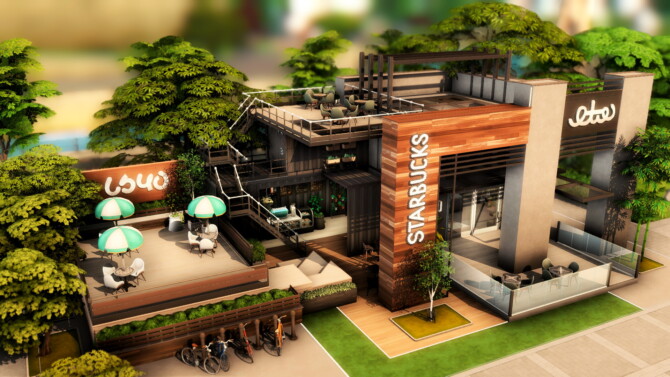 Sims 4 Starbucks Coffee Shop by plumbobkingdom at Mod The Sims 4