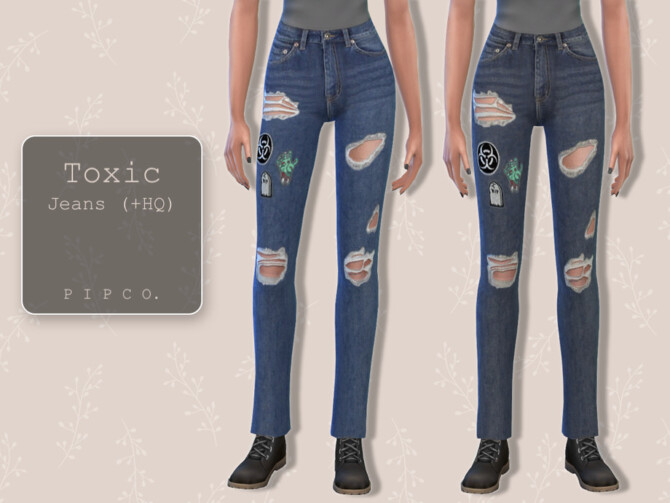 Sims 4 Toxic Jeans by Pipco at TSR