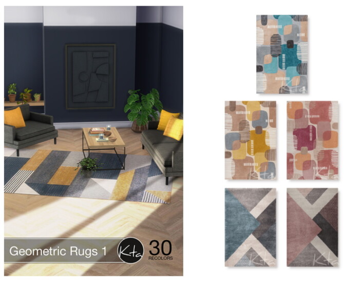 Sims 4 Geometric Rugs 1 at Ktasims