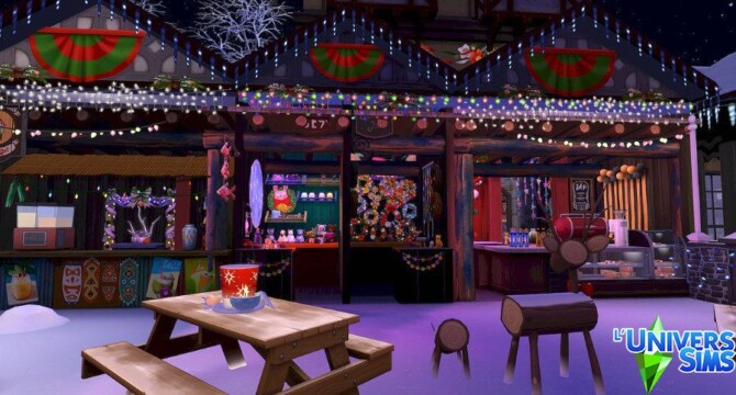 Sims 4 Alsace Christmas village V2 by meliaone at L’UniverSims