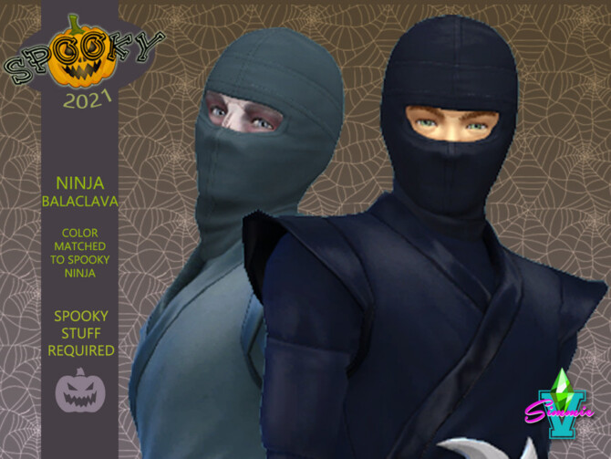 Sims 4 Spooky Ninja Balaclava by SimmieV at TSR