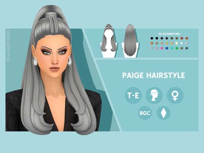 Sims 4 Paige Hairstyle by simcelebrity00 at TSR