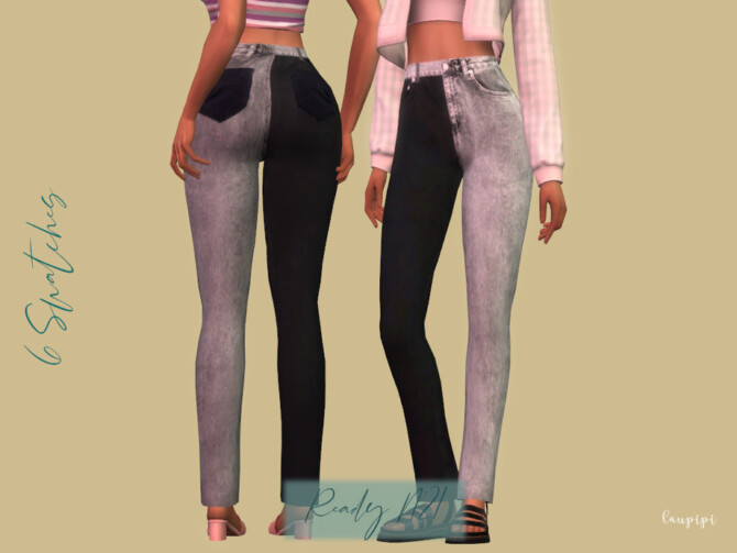 Sims 4 Bicolor Jeans   MBT04 by laupipi at TSR