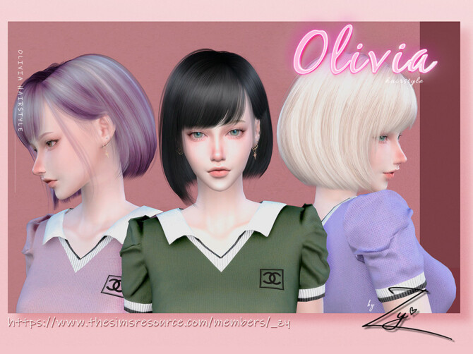 Sims 4 Olivia Hairstyle by Zy at TSR