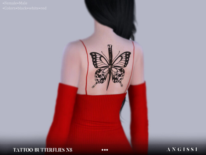 Sims 4 Tattoo Butterflies n8 by ANGISSI at TSR