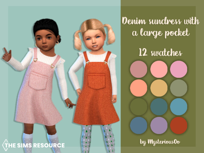 Sims 4 Denim sundress with a large pocket by MysteriousOo at TSR