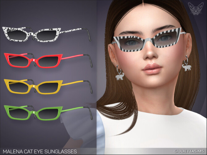 Sims 4 Malena Cat Eye Sunglasses For Kids by feyona at TSR