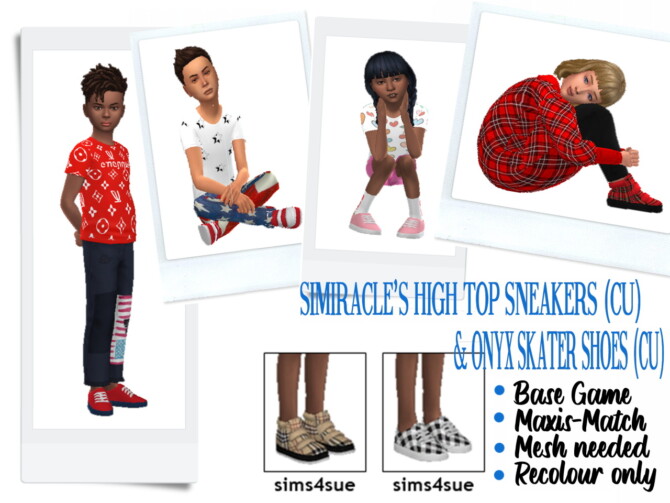 Sims 4 ONYXSIMS’ SKATER SHOES (CU) at Sims4Sue
