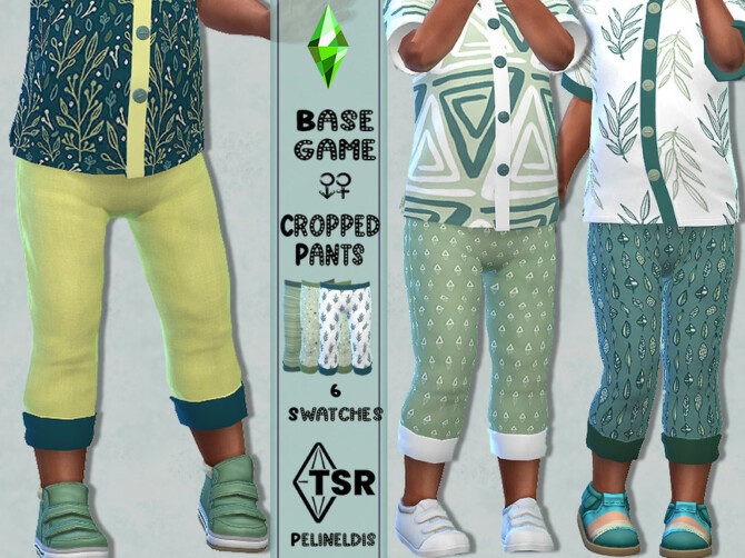Sims 4 Aloe Cropped Pants by Pelineldis at TSR
