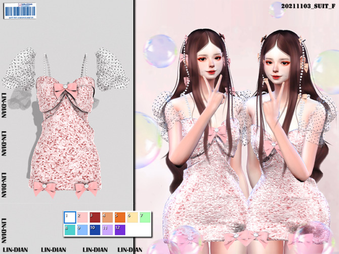 Sims 4 Diamond halter sequins dress by LIN DIAN at TSR