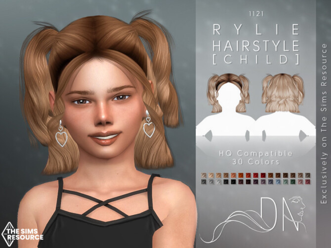 Sims 4 Rylie Hairstyle [Child] by DarkNighTt at TSR