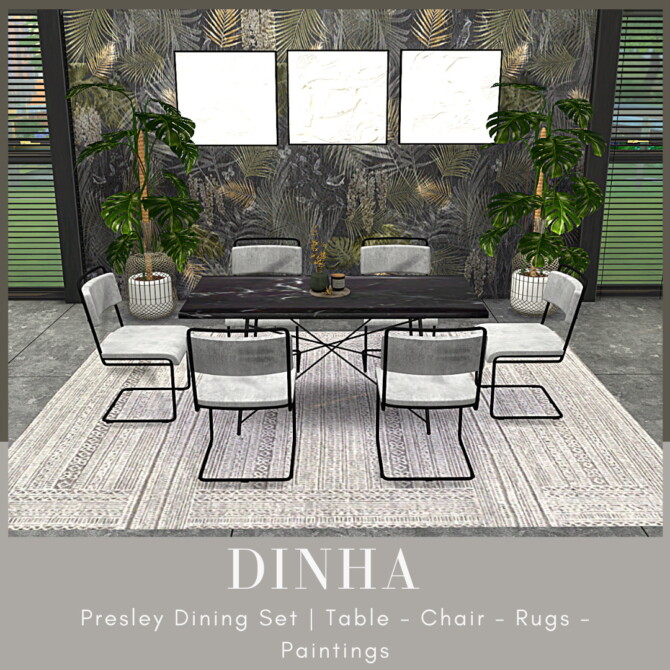 Sims 4 Presley Dining Set at Dinha Gamer