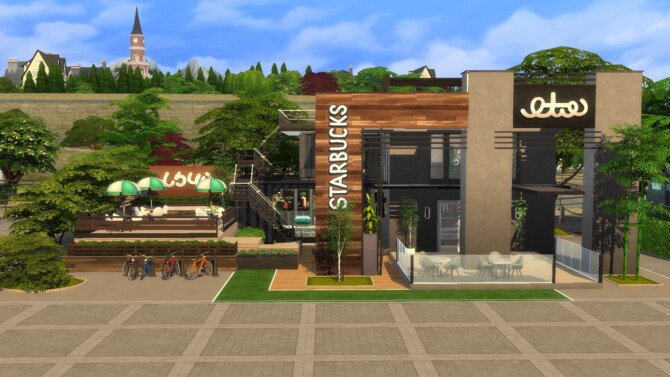 Sims 4 Starbucks Coffee Shop by plumbobkingdom at Mod The Sims 4