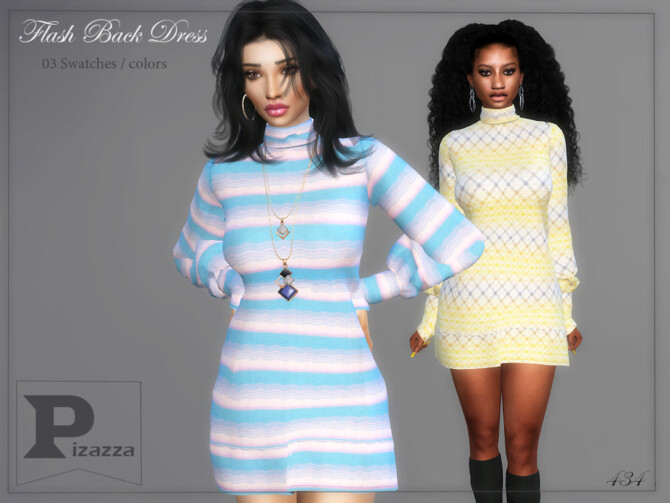 Sims 4 Flash Back Dress by pizazz at TSR