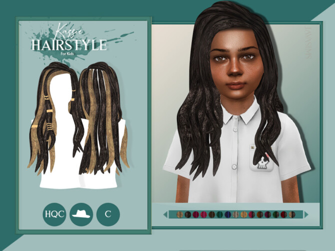 Sims 4 Kassie Hair (Kids Version) by JavaSims at TSR