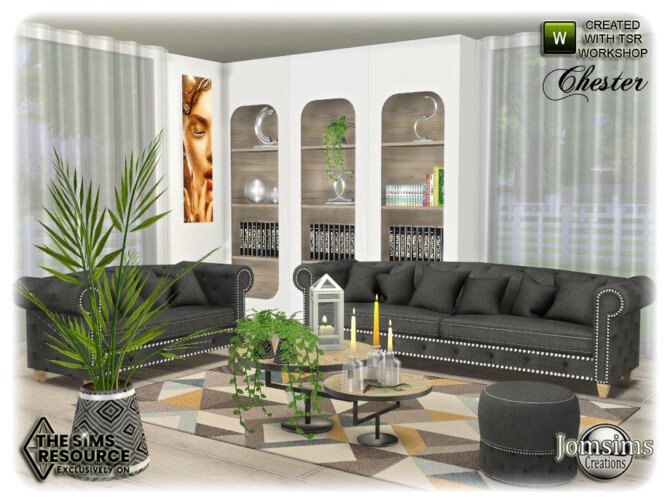 Sims 4 Chester livingroom by jomsims at TSR