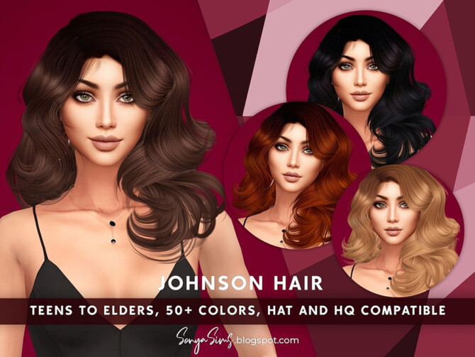Sims 4 Johnson Hair  by SonyaSimsCC at TSR