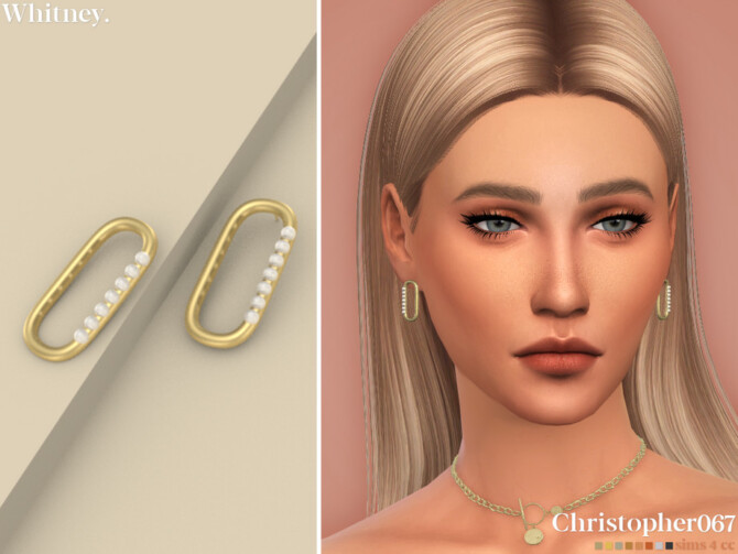 Sims 4 Whitney Earrings by Christopher067 at TSR