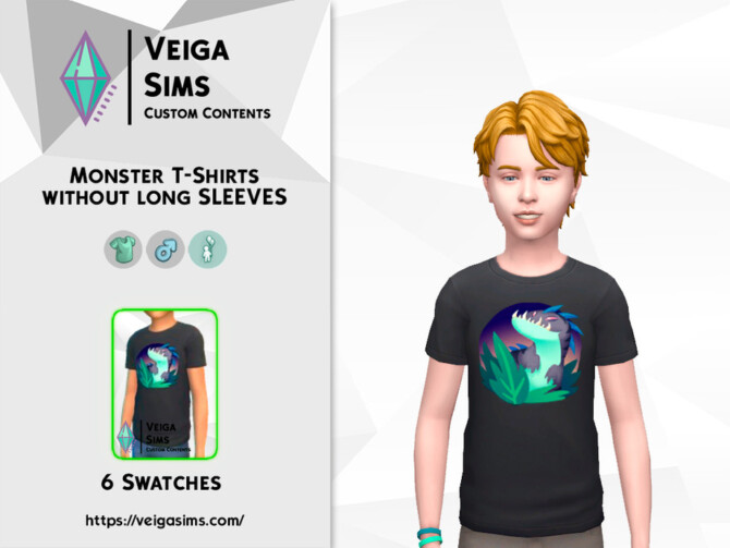 Sims 4 Monster T Shirts without Long Sleeve by David Mtv at TSR