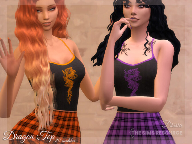 Sims 4 Dragon Top by Dissia at TSR