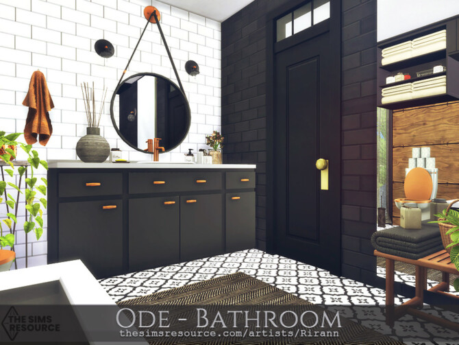 Sims 4 Ode Bathroom by Rirann at TSR