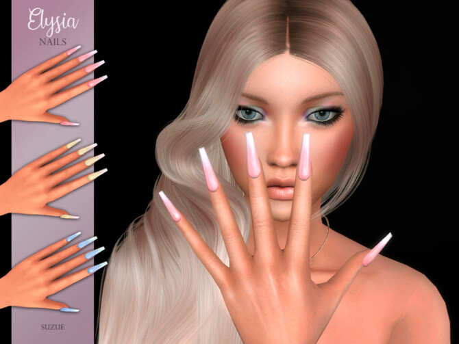 Sims 4 Elysia Nails by Suzue at TSR