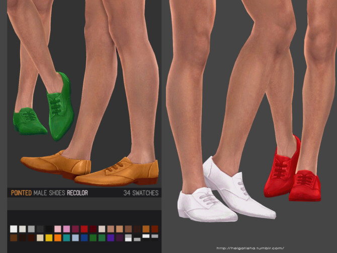 Sims 4 Pointed male shoes recolor at Helgatisha