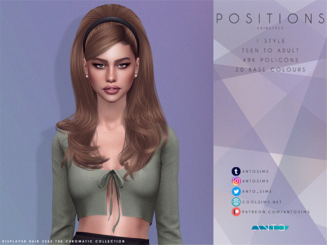 Sims 4 Positions Hairstyle by Anto at TSR