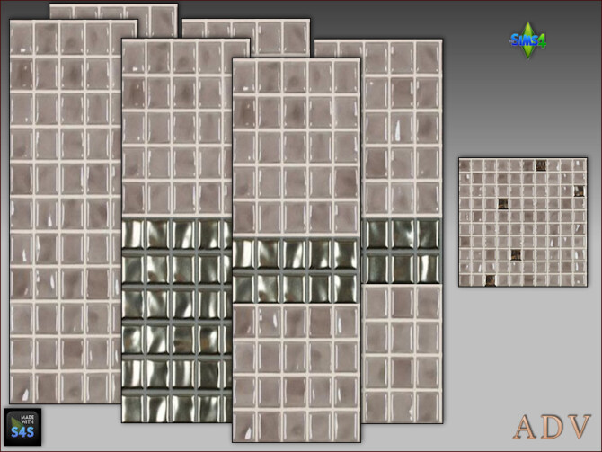 Sims 4 6 multi part tile sets (wall and floor) for the bathroom at Arte Della Vita