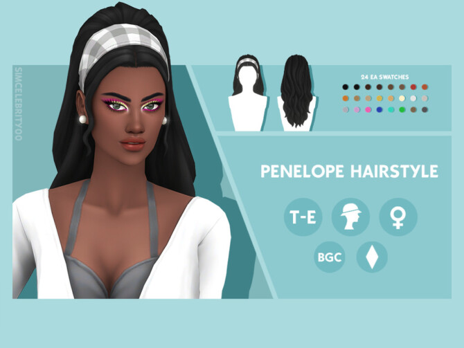 Sims 4 Penelope Hairstyle by simcelebrity00 at TSR