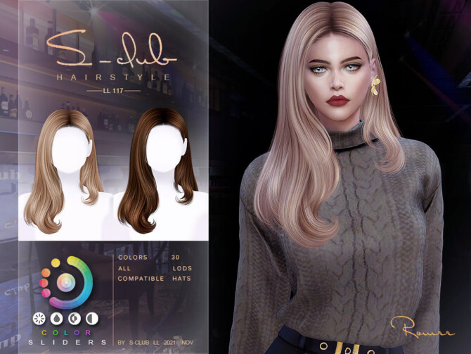Sims 4 Mi Long curly hairstyle(Romee) by S Club at TSR