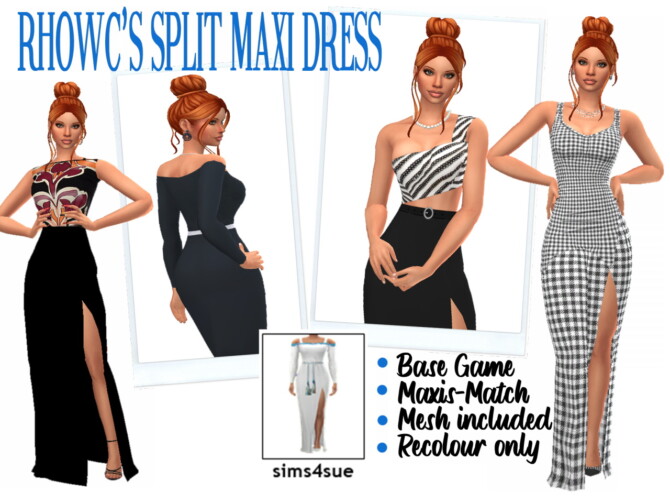 Sims 4 RHOWC’S SPLIT MAXI DRESS at Sims4Sue
