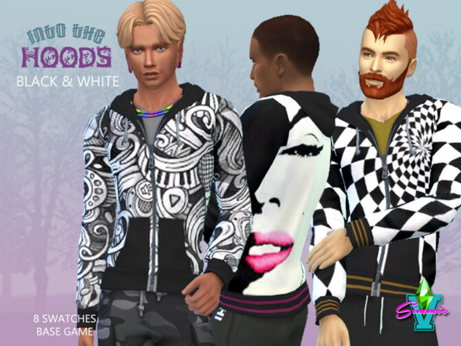 Sims 4 Into the Hoods Black & White by SimmieV at TSR