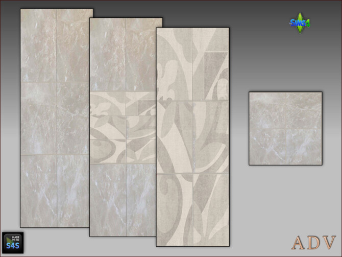Sims 4 6 multi part tile sets (wall and floor) for the bathroom at Arte Della Vita