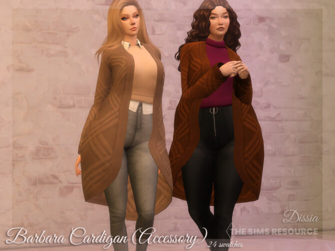 Sims 4 Barbara Cardigan (Accessory) by Dissia at TSR